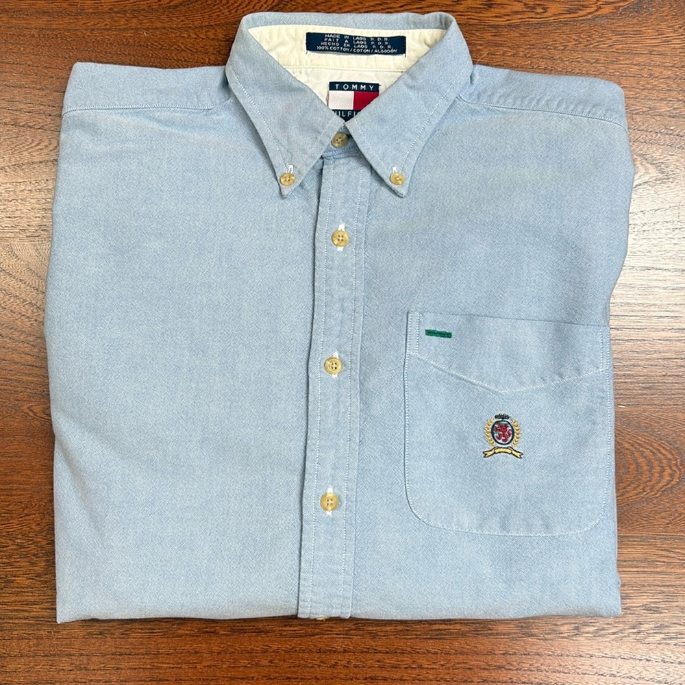Tommy Hilfiger Light Blue Casual Shirt large